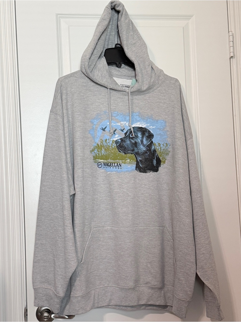 π Magellan Outdoors Black Lab Hunting Hoodie Gray 2XL Pullover - Picture 2 of 16